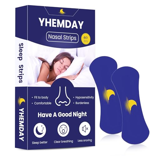 Yhemday Nasal Strips, Nose Strips for Breathing - 60 Strips（Midnight Blue)