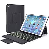 iPad Keyboard Case 9.7 for New iPad 2018 (6th Gen) - iPad Pro 2017 (5th Gen) - iPad Air 2/1/Pro 9.7-7 Color Backlit - Wireless Bluetooth iPad Case with Keyboard (Black)