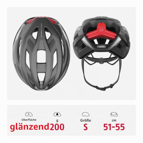 ABUS Rennradhelm StormChaser - Leichter und komfortabler Fahrradhelm für professionellen Radsport für Damen und Herren - Titan (gräulich)… – Ansicht 3