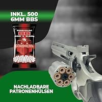 Fritz-Cell Set Airsoft Revolver FC36S Federdruck Softair Waffe 0,5 Joule 6 mm inkl. 500 Premium BB's 0,20g Munition – Ansicht 4