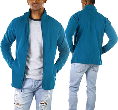 Image of ToBeInStyle Men's Zip Up Long Sleeve High Collar Polar Fleece Jacket