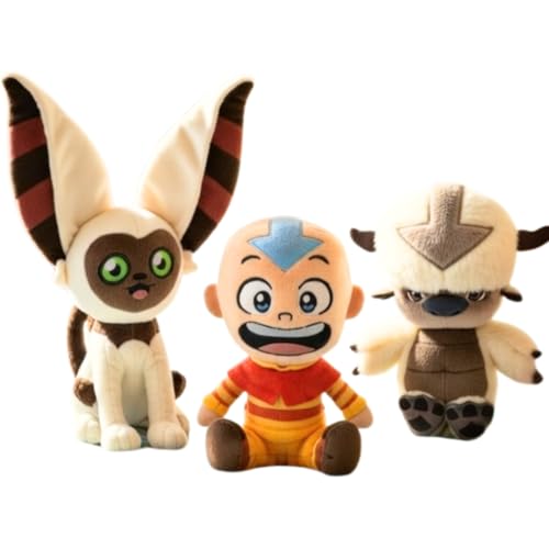 PLAY BY PLAY Avatar: O Senhor dos Elementos Peluche Set – Aang, Momo & Appa peluches (21 – 27 cm) – Brinquedo de peluche suave para fãs e colecionadores – Referência 760025766