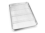 Homikit Baking Sheet Pan with Wire Cooling Rack Set of 2, 20" x 14" Large Nonstick Stainless Steel Cookie Sheets Tray for Oven, Big Metal Bakeware Bacon Pans for Baking Cooking, Dishwasher Safe