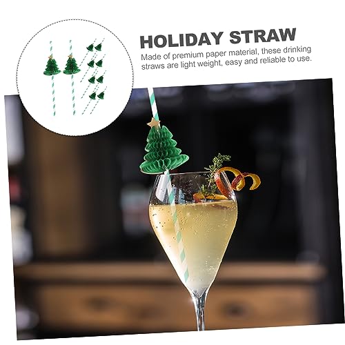 COLLBATH 10 pitillos de papel con diseño navideño miniatura 7