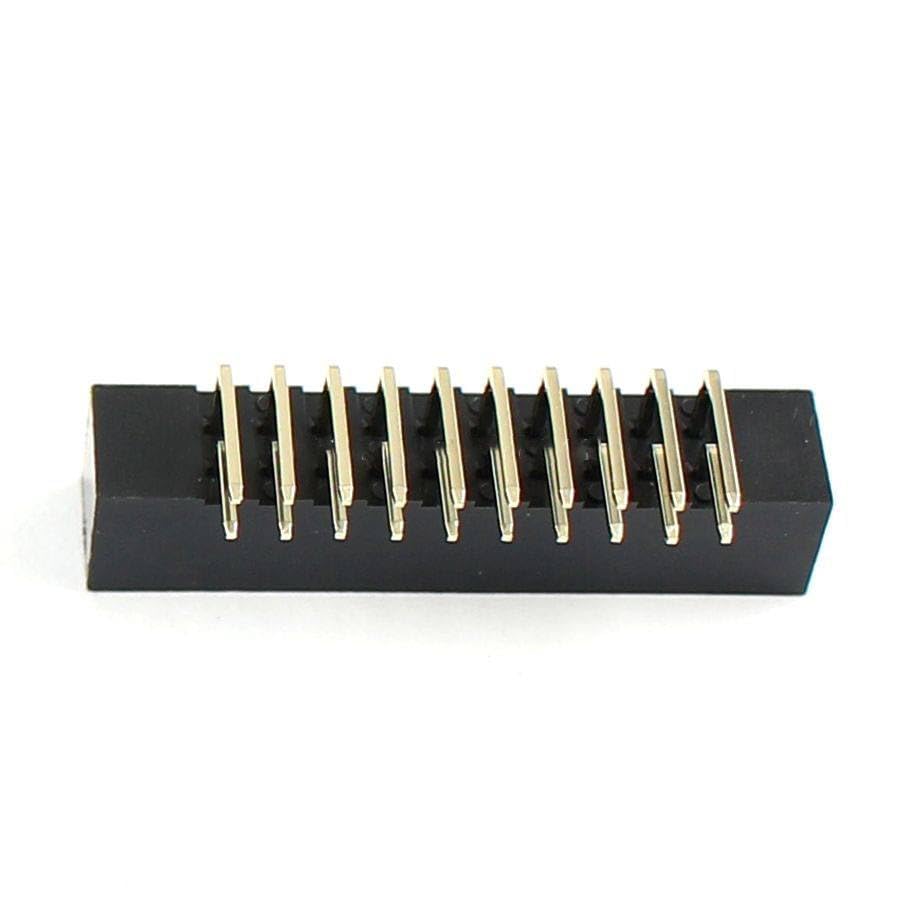 Generic 10 Pcs 2mm 2x10Pin 20 Pin Right Angle Male Shrouded IDC Box Header Connector