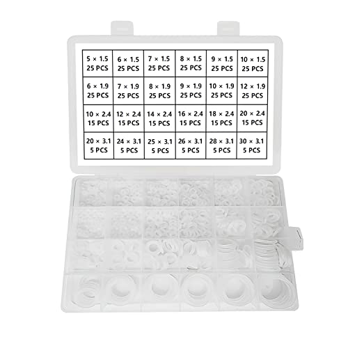YIXISI 420 Stücke 24 Größen Sortiment an Weiß O-Ringen, Metrische Dichtungsringe O-Ringe aus Silikon, für Sanitär-Unterlegscheiben und Auto-Schnellreparatur