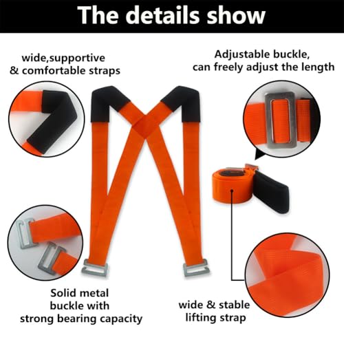 Tragegurte Umzug, 2 Personen Tragegurt, Transportgurt, Mobelgurt,Hebegurt zum Ergonomischen und Eifachen Heben Von Gegenstände bis zu 300 kg Haushaltsgeräte und vieles mehr