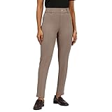 BlissClub Ultimate Cigarette Pants | 2 bolsillos | Increíblemente elásticos | Diseños de pliegues, Barkha Brown Walnut, 40