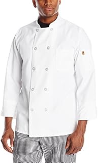 Chef Designs Men's Rk Ten Pearl Button Chef Coat, White, Medium