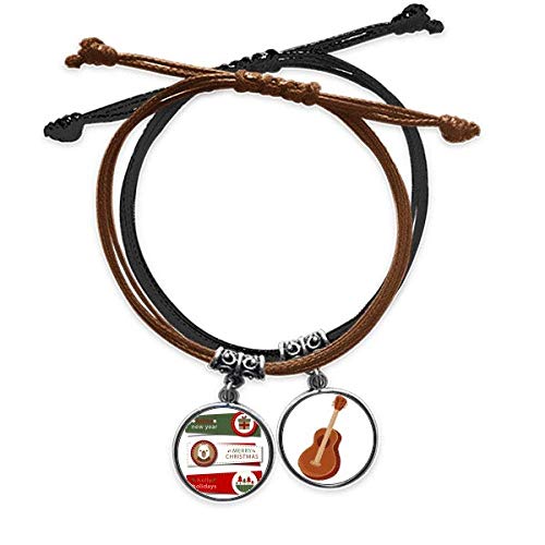 Pulsera Feliz Navidad de cuero para regalar a guitarristas y músicos