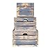 Winship Stake and Lath, Inc. Handmade Rustic Distressed Grey Wood Crates, Nested Set of 3