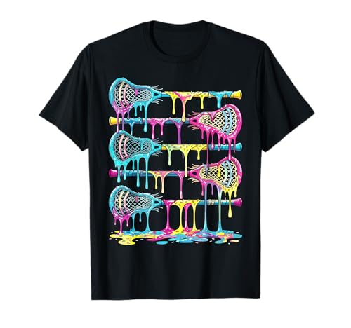 Lacrosse Sticks Drip Ice Cream Lax T-Shirt