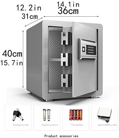 MXCERH Fireproof Waterproof Deposit Digital Electronic Security Solid Steel Keys Secure Cabinet s for ID Papers A4 Documents Laptop Computers Jewels 36 30 40cm (Color