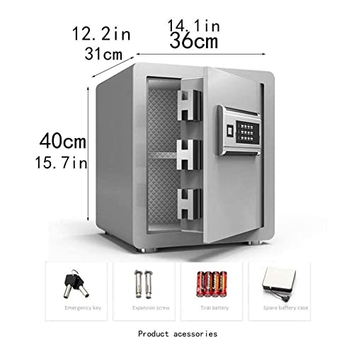 CLSDRZC, Fireproof Depósito Impermeable Seguridad electrónica Digital Seguridad de Acero sólido Gabinete Seguro S para Documentos de identificación, Documentos A4, computadoras portátiles, Joyas 36