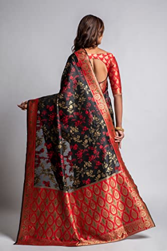 Image of Lilots Women's Designer Banarasi Silk Jacquard Designer Saree With Blouse Piece