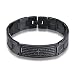 Elelife Stainless Steel Christ Cross Bible Bracelet for Women and Men Black Bangle