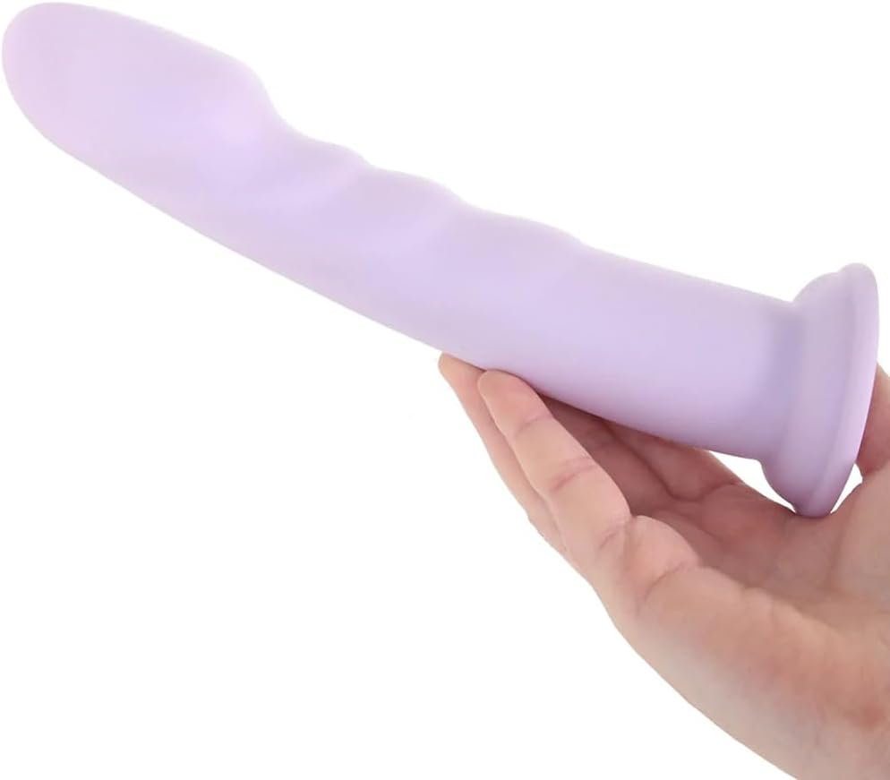 Dillio 8 Inch Platinum Silicone Dildo with Lube 1oz | Harness Compatible Strap-on Dildos | G-Spot P-Spot Massager
