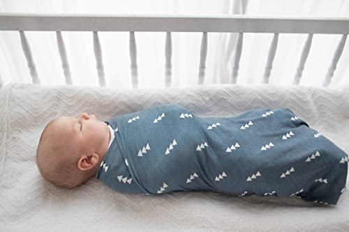 Image of Copper Pearl Swaddle Blankets for Newborns | Soft Stretchy Receiving Blankets for Boys and Girls | Large 46 x 46 Inch Baby Blankets | Lightweight and Breathable Swaddles | Navy & White Triangles North