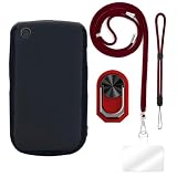 ESCAMOT [4 en 1] Coque Compatible avec Blackberry 8520 Curve avec Lanière, Dragonne et Support Bague, Étui Protecteur Antichute Kit Voyage (Set Rouge)