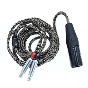 Cabo de áudio misto XLR de 4 pinos balanceado OCC prata compatível com fone de ouvido Sennheiser hd 800 s hd800 hd800s HD820s HD820 Dharma D1000 com amplificador de fone de ouvido (2,5 m), preto)