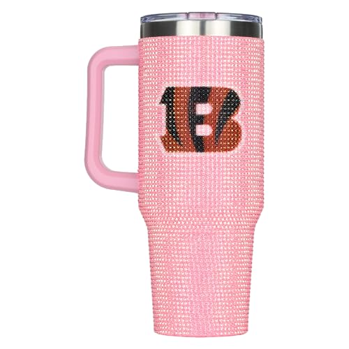 Image of The Memory Company Officially Licensed 40oz Pink Bling Game Day Tumbler, Cincinnati Bengals