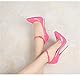 Damen 16cm Sexy Stiletto Pumps Ankle Strap High Heels Spitzen Hochzeit Party Kleid Schuhe (Pink,39EU)