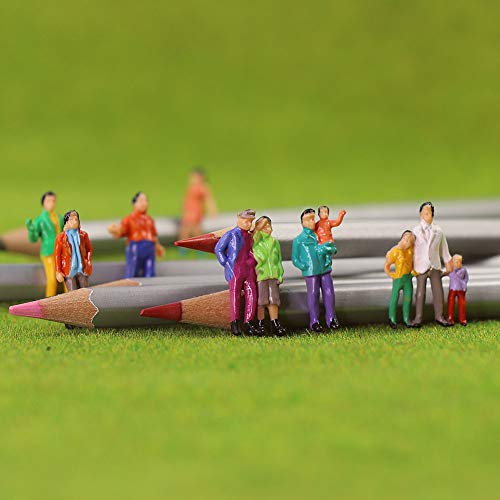 P100W 100Pcs 1:87 Painted Figures Ho Scale Standing People Assorted Poses Model Trains #TOP2