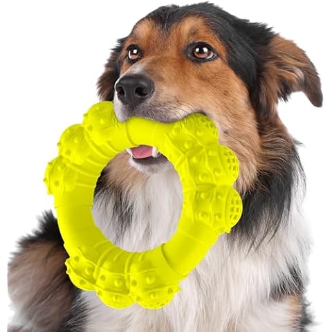 DAOZIJI Indestructible Dog Chew Ring Toys for Aggressive Chewers, Super Chewer Dog Toys for Medium Large Dogs, Puppy Teething Rings for Relax, Interactive Dog Ring Toys, Heavy Duty Dog Teething Toys Cover