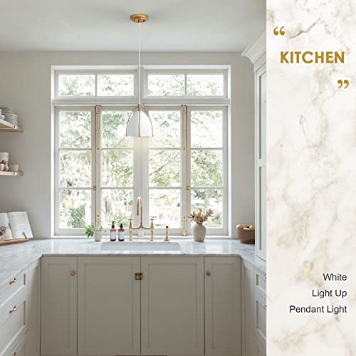 Airyphant Modern Dome Pendant Light White And Gold Pendant Lighting Kitchen Island Farmhouse Pendant Light Fixtute For Kitchen Sink Dining Room Hallway Bar #TOP5