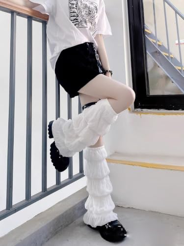 Image of SherryDC Girl's Y2k Kawaii Leg Warmers Cute Lace Harajuku Leg Sleeves Gothic Lolita Long Slouch Socks for Women