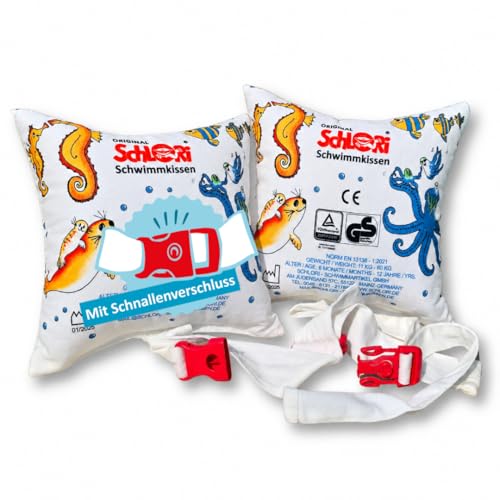 Schlori Schwimmkissen mit Schnalle Schwimmlernhilfe für Kinder 11-60 kg Schwimmhilfe aus 100 Prozent Baumwolle Schnallverschluss Made in Germany TÜV GS Geprüft