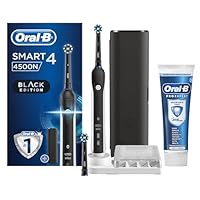 Oral-B Spazzolino Elettrico Ricaricabile Smart 4 4500 Nero, 2 Testine, 1 Custodia da viaggio, 1...