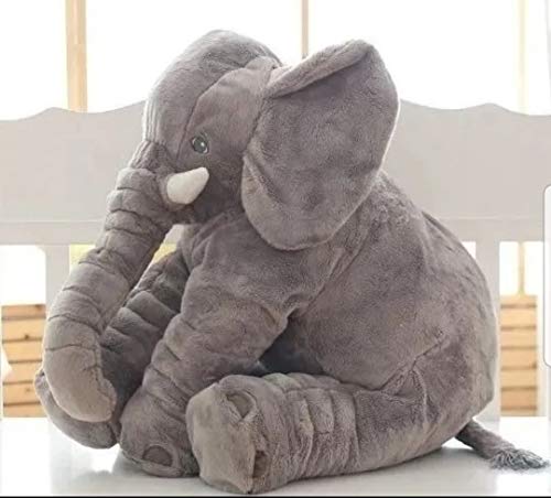 Almofada Travesseiro Elefante de Pelúcia Plush 60cm Cinza para Bebê