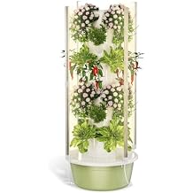 BAOSHISHAN Hydroponics Growing Tower, 7-Layer 28pod Hydroponic Tower with Foldable LED Light, Space-Saving Indoor Vertical Hydroponics Growing System for Vegetable Herb Fruit