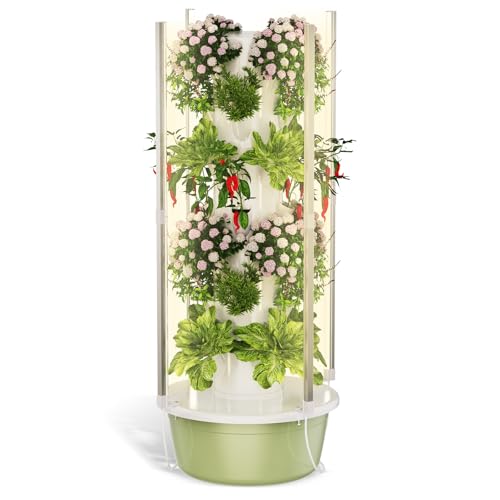 BAOSHISHAN Hydroponics Growing Tower, 7-Layer 28pod Hydroponic Tower with Foldable