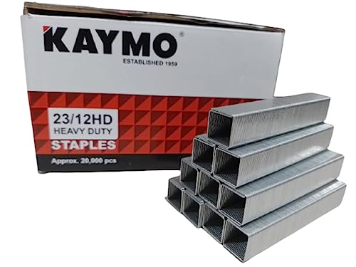 Image of Kaymo 23 Series 10 mm Heavy Duty Staples - 20 Pack (20,000 Pins) | Flat-Wire Steel Fasteners for Labelling, Plywood, Two-Wheeler Seat Repair & Woodwork | Compatible with Kaymo Hand Tacker Staplers