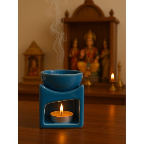 Image of Cortina Ceramic Electric Wax Melt Warmer with Silicone Dish | Fragrance Oil Burner for Scented Wax Cubes & Essential Oils | Stylish Wax Melter for Home, Bedroom, Office Dcor & Gift Use | Color 7