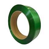 Polyester Strapping 5/8 inch x 0.035 inch x 4000 feet Embossed Roll Heavy Duty Green PET Banding 16x6" coil