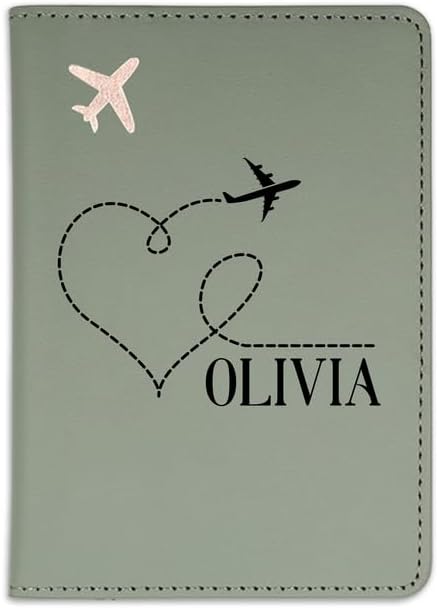 Personalized Passport Holder Cover Case with Custom Name - Custom Travel Wallet Passport Protector - Travel Accessories - Family Passport Wallet for Men & Women - Mint