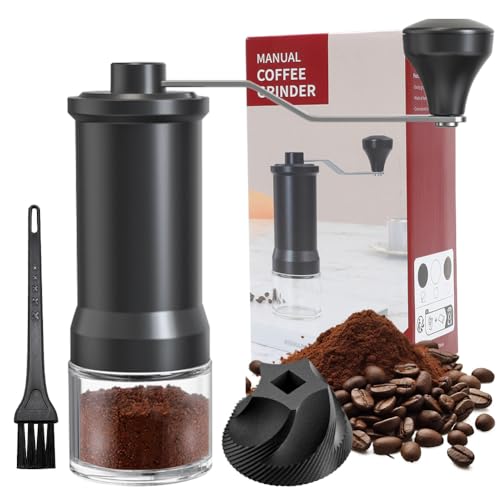 Yuragim Handkaffeemühle, Kaffeemühle Manuell, Verstellbarer Manueller Kaffeemühle mit Keramik-Kegelmahlwerk, Handmühle Kaffee für Espresso, French Press und Moka-Kännchen, Geschenk für Kaffeeliebhaber