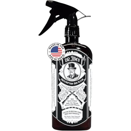 Dr. Jim's Prescription Gun Cleaner Lubricant and Protectant - All-in-One Gun Cleaning Oil for Carbon Deposit, Metals & Residue Removal - Essential Gun Cleaning Supplies - Proudly Made in USA - 15oz