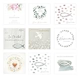 Edition Seidel Set 9 Premium quadratische Karten zur Konfirmation mit Umschlägen. Glückwunschkarten Konfirmationskarten Doppelkarten Klappkarten Kartenset Karte Spruch Kinder Jugendliche (SW026)