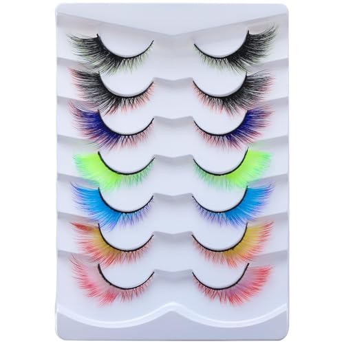 Faux cils colorés ondulés pour sublimer un regard fatigué lors des fêtes