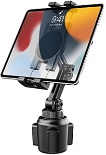 woleyi Car Cup Holder Tablet Mount, Vehicle/Truck Cupholder iPad Bracket Adjustable with Expandable Base [No Shaking] for iPad Pro Air Mini, Galaxy, Huawei, Fire, iPhone, 4-12.9" Phones & Tablets