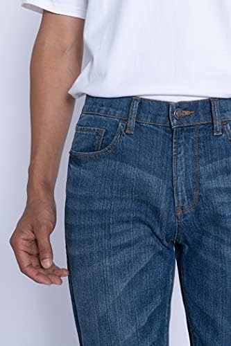 ERSDGG Men's Straight Leg Regular Fit Jeans Cotton Basic Denim Pants, Comfort Classic 5-Pocket Jean
