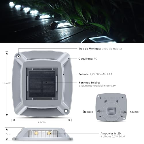Eclairage pour chemins et spots solaires étanches IP68 contre le noir - 5