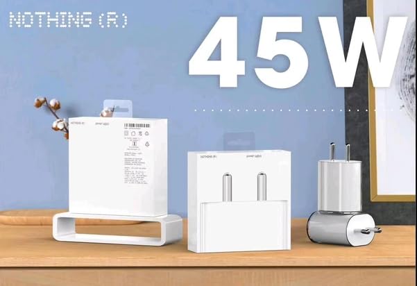 Image of Nothing 45W Original PPS Gan Type C Power Adapter for Lightning Fast Charging Compatible with Nothing Phone 4A / 4A Pro /3A Pro / 3A Lite /2A Plus / 2A / Phone 1 / CMF Phone 2,3