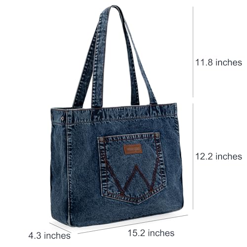 Image of Montana West Wrangler Denim Tote Bag for Women Purses for Work Travel Everyday