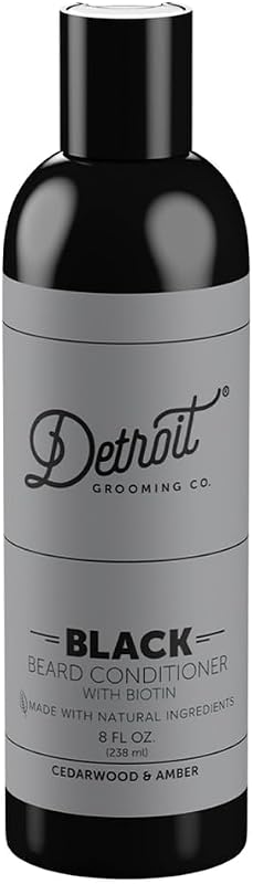 Condicionador para Barba Detroit Grooming Co. com Extrato de Maçã e Aloe Vera, Black Edition, fragrância Cedarwood & Amber, aproximadamente 237 mL