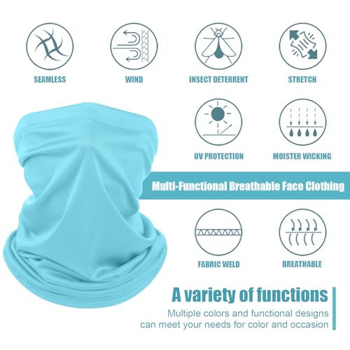 Image of Geyoga 6 /9 Pcs Summer UV Protection Cooling Neck Gaiter Scarf Face Clothing Neck Gaiter Mask Sunscreen Breathable Bandana